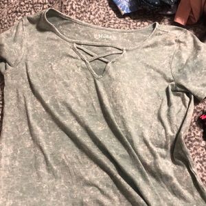 Greenish and white shirt